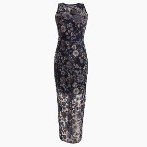 New Dress The Population Helena Floral Mesh Cocktail Midi Dress Size Medium